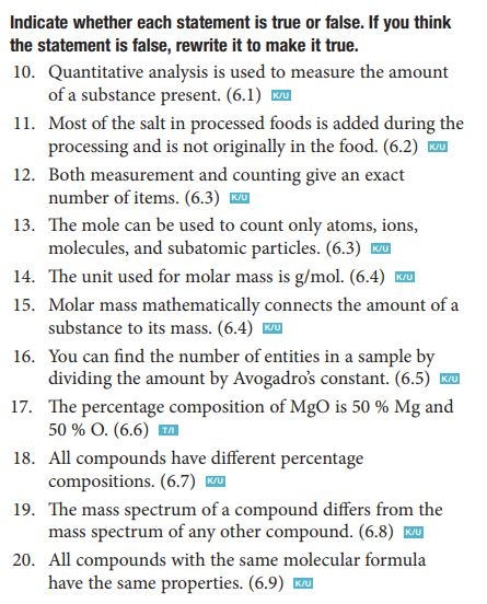 Solved Indicate whether each statement is true or false. If | Chegg.com
