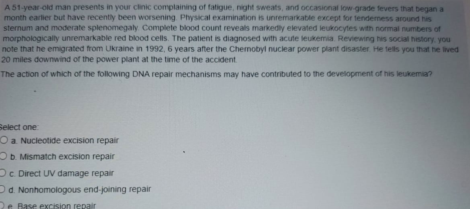 Solved A 51-year-old man presents in your clinic complaining | Chegg.com