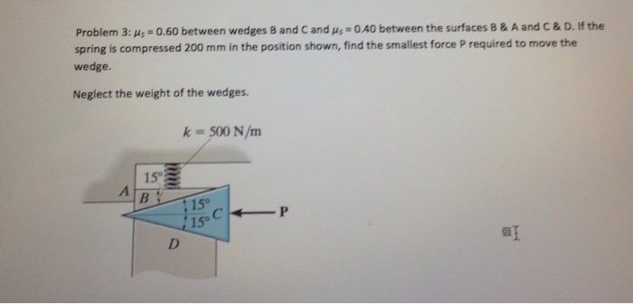 Solved Problem 3: Hs 0.60 between wedges B and C and H, O40 | Chegg.com