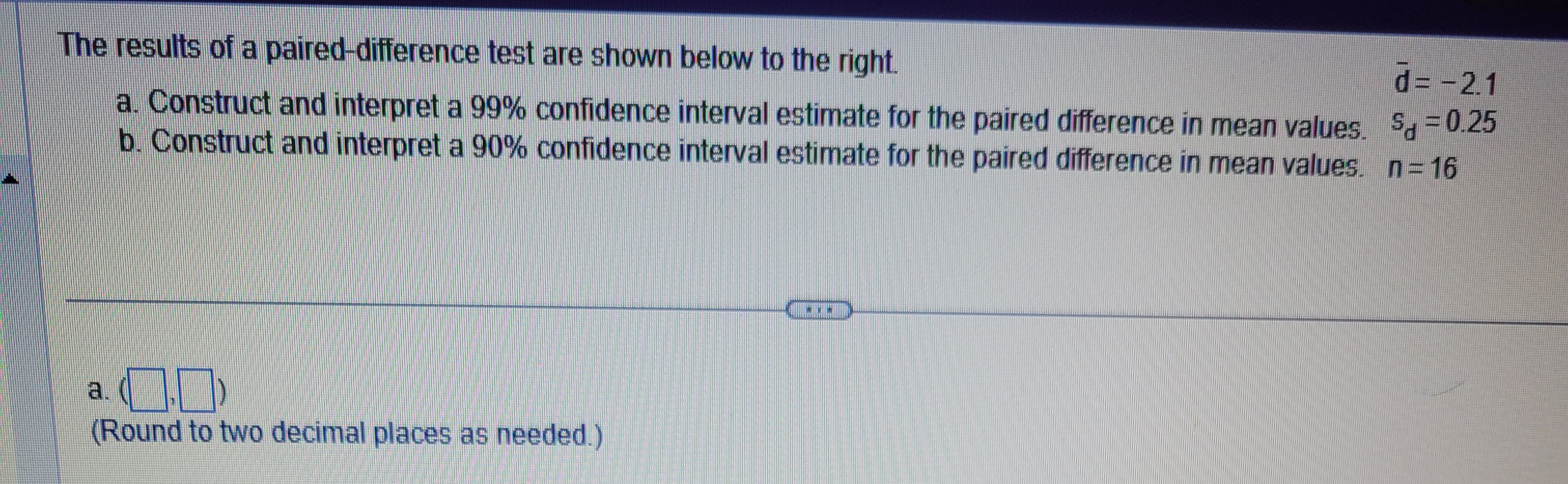 the-results-of-a-paired-difference-test-are-shown-chegg