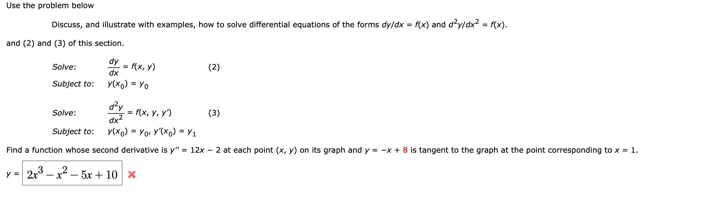 Solved Consider the following differential equation. dy dx | Chegg.com