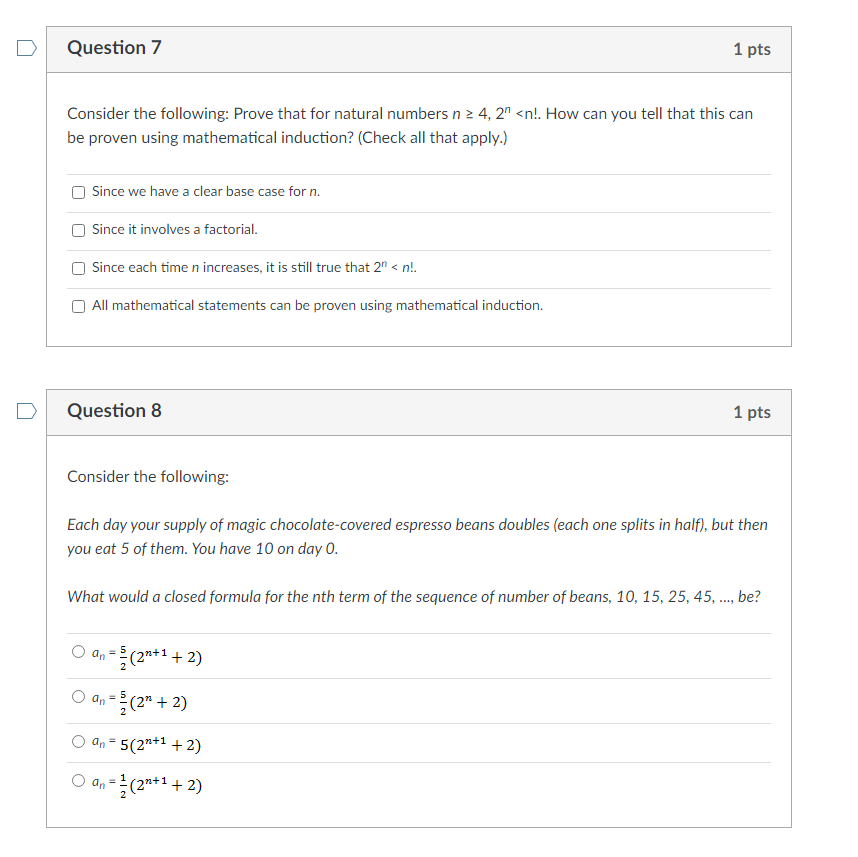 Solved Question 7 1 pts Consider the following: Prove that | Chegg.com