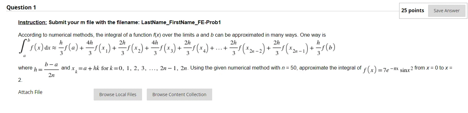 Solved Question 1 25 points Save Answer Instruction: Submit | Chegg.com