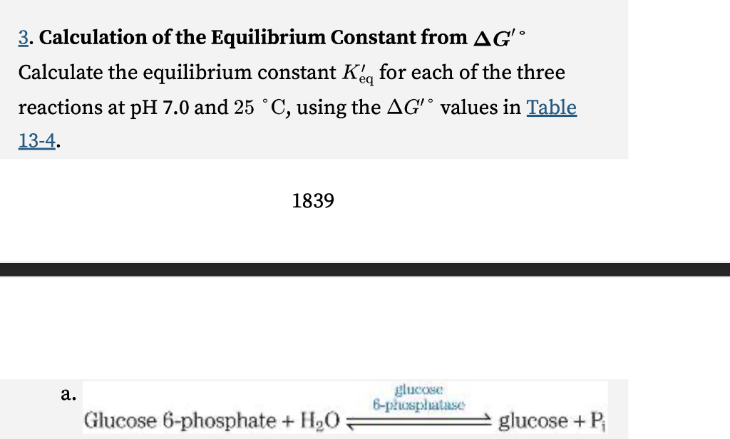 Solved 3. Calculation Of The Equilibrium Constant From ΔG′∘ | Chegg.com