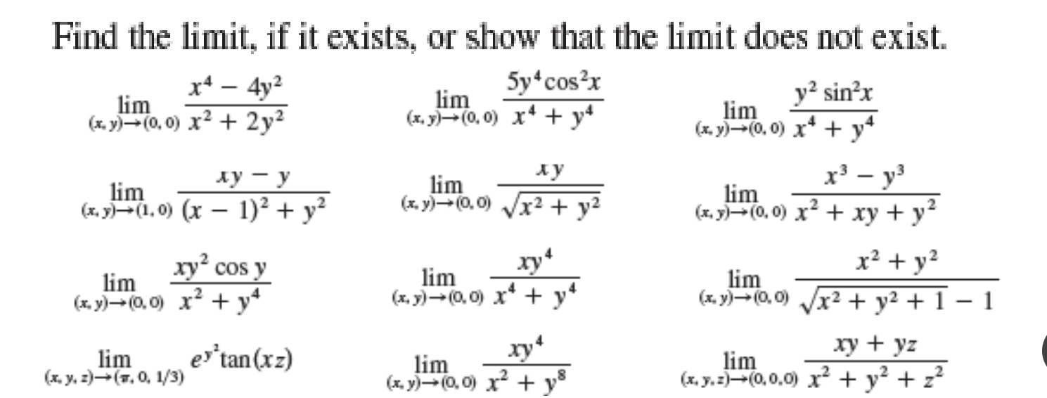 Solved Find The Limit If It Exists Or Show That The Limit