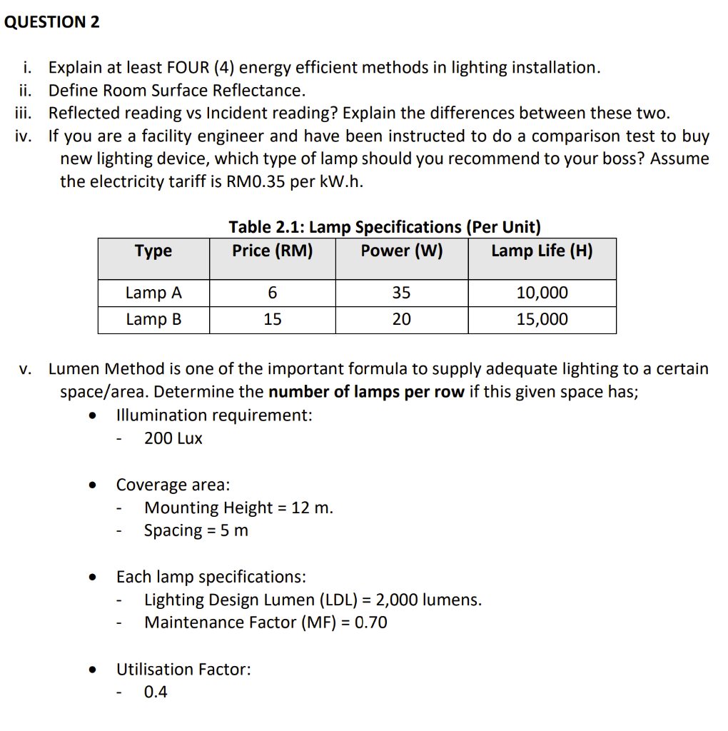 Solved QUESTION 2 i. Explain at least FOUR (4) energy