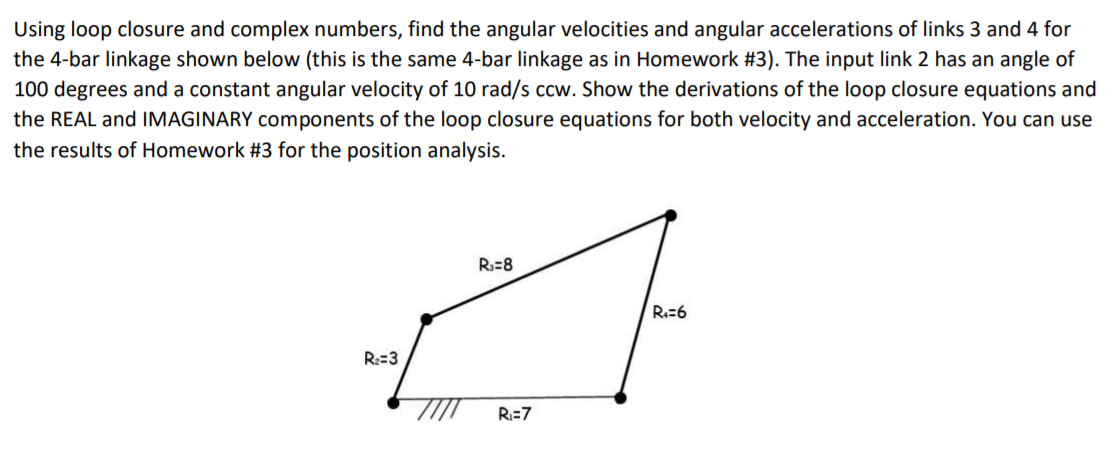 Solved Using loop closure and complex numbers, find the | Chegg.com