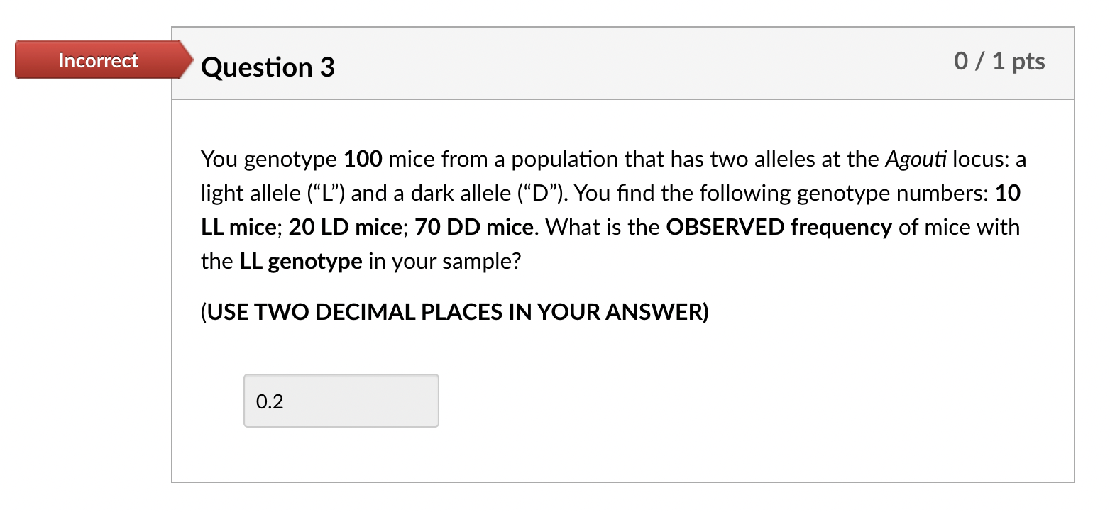 Solved You genotype 100 mice from a population that has two | Chegg.com