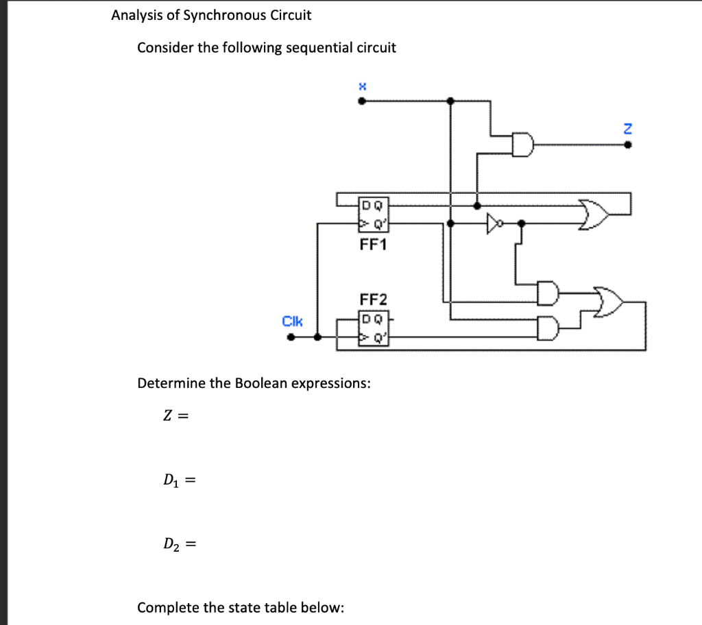 Solved Analysis Of Synchronous Circuit Consider The | Chegg.com