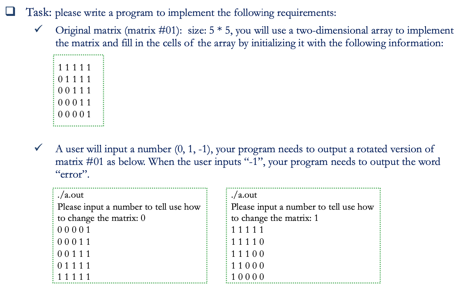 Solved Task: please write a program to implement the | Chegg.com