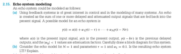 Solved 2.15. Echo system modeling An echo system could be | Chegg.com