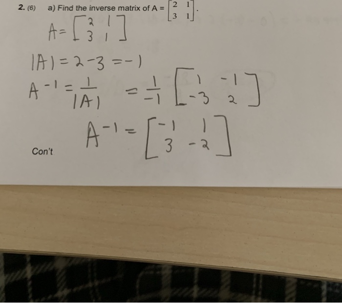 Solved given the inverse matrix in photo 1 solve question b) | Chegg.com