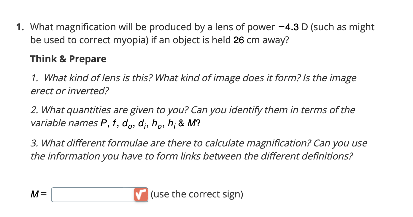 Solved 1. Suppose your 50 mm focal length camera lens is 51 | Chegg.com