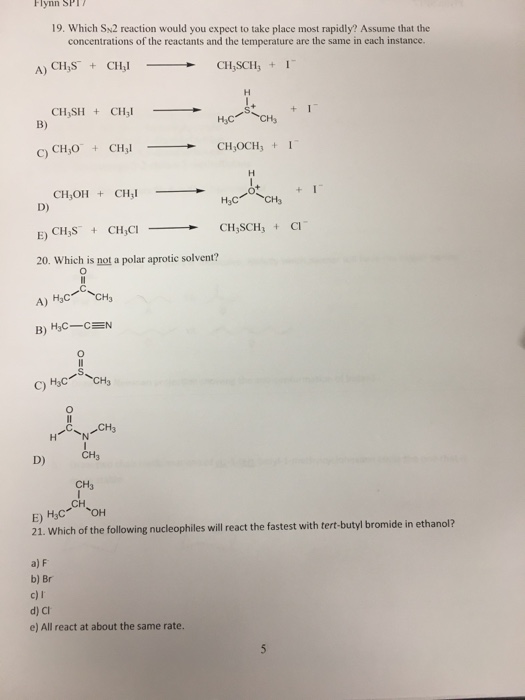 Solved Which Sx2 reaction would you expect to take place | Chegg.com