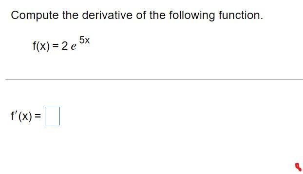 Solved Compute the derivative of the following function. | Chegg.com