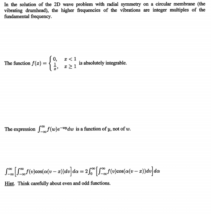 Solved In the solution of the 2D wave problem with radial | Chegg.com