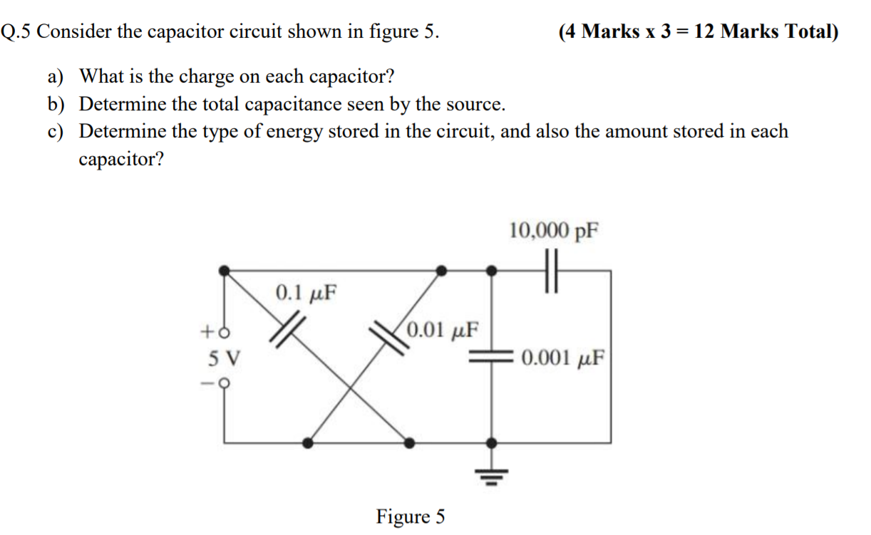 Solved Q.5 Consider The Capacitor Circuit Shown In Figure 5. | Chegg.com