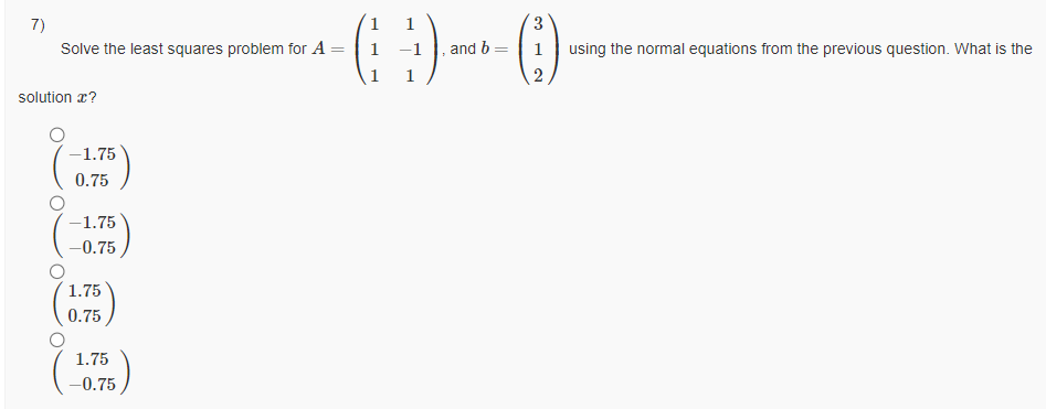 Solved Solve the least squares problem for | Chegg.com