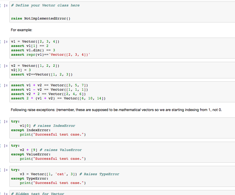 Solved Question A2: Defining Vectors (9 points) Define class | Chegg.com