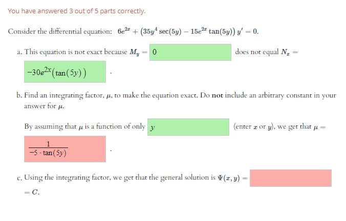 Solved B Find An Integrating Factor M To Make The Equ Chegg Com