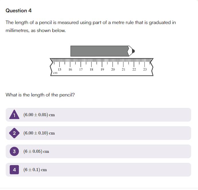 Solved The length of a pencil is measured using part of a