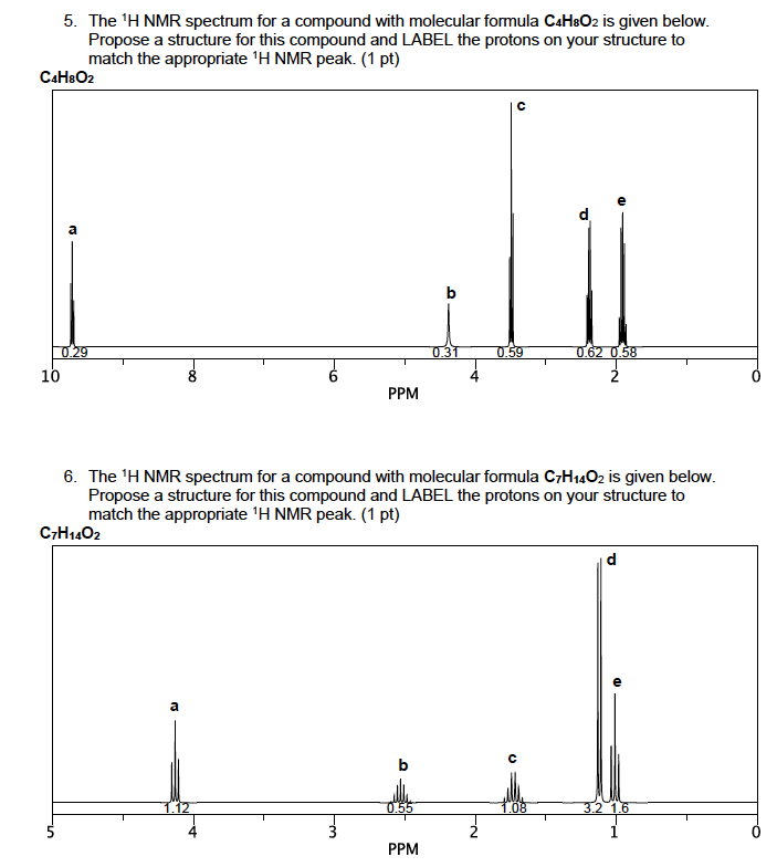 Solved The H Nmr Spectrum Of A Compound Having Molecular Chegg Com | My ...