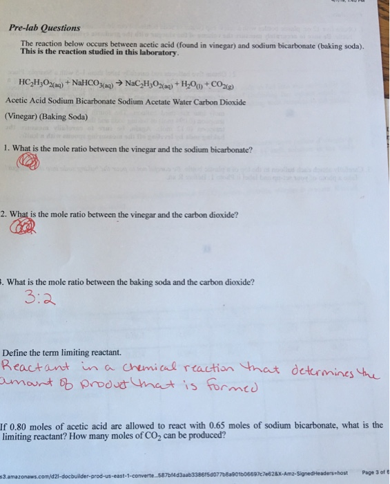 Solved Prelab Questions The reaction below occurs between
