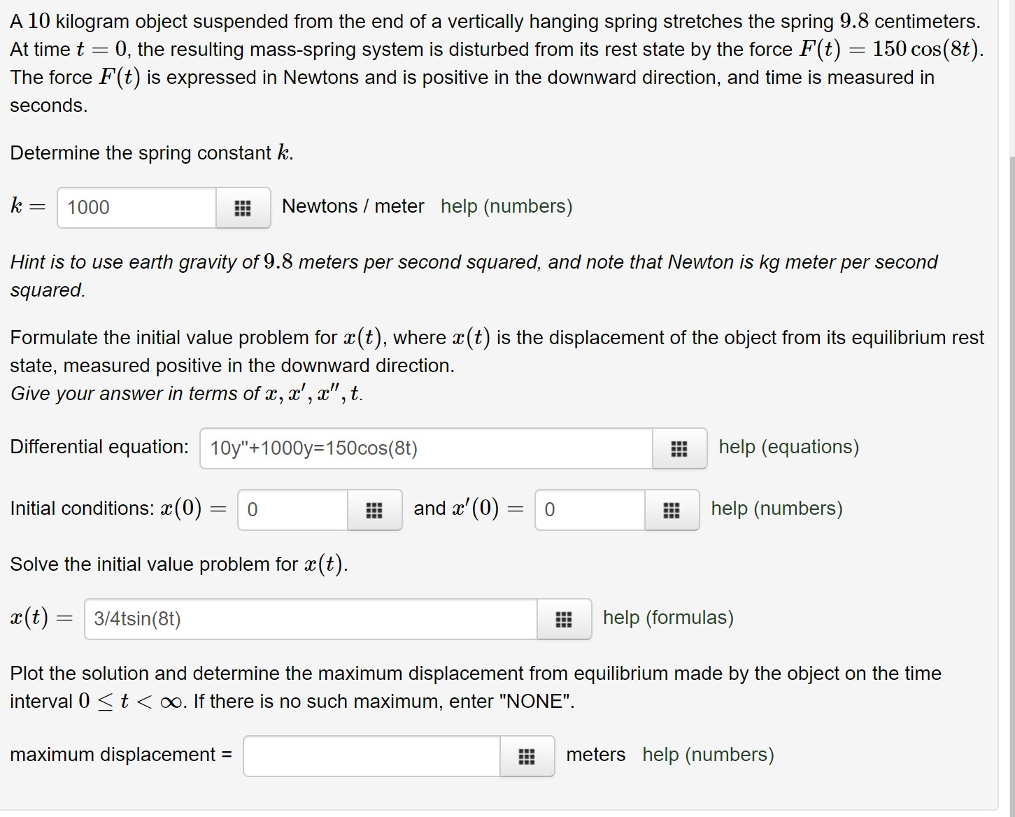 Solved May I get a detailed solution on how the problem was | Chegg.com