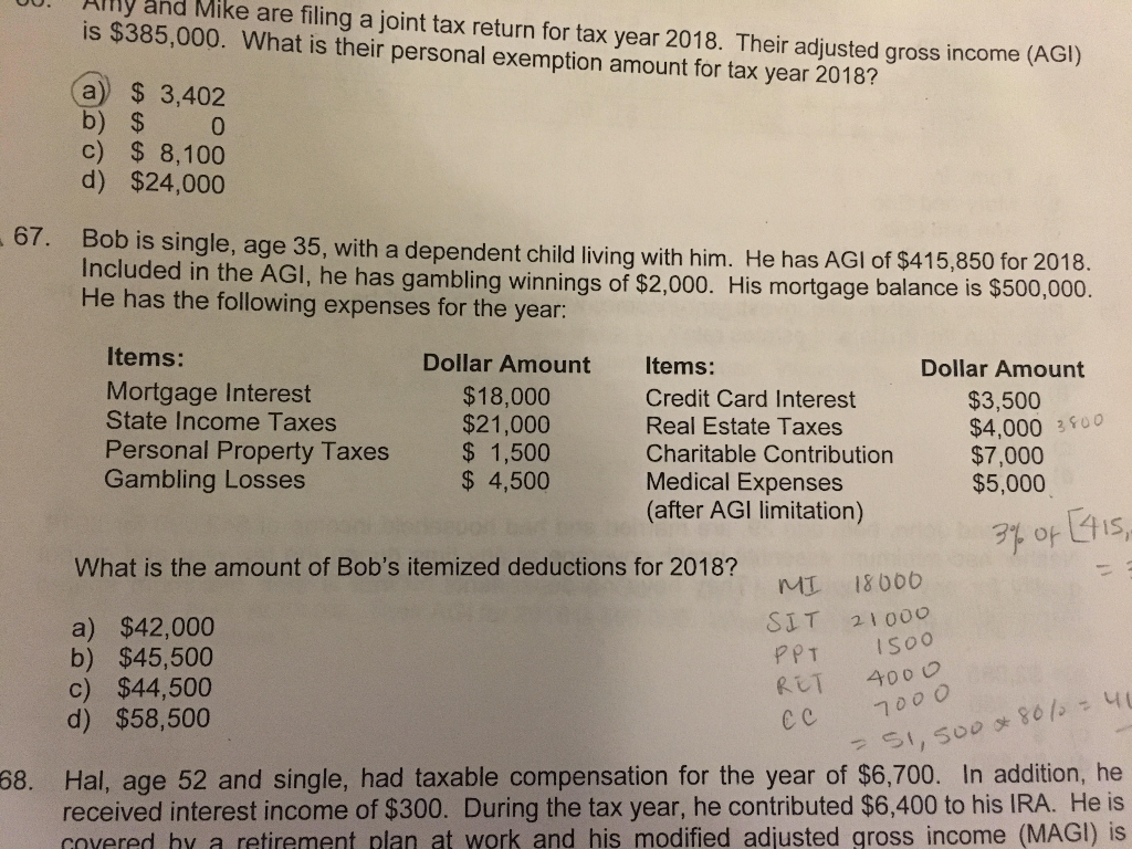 Solved UU. Any and Mike are filing a joint tax return for | Chegg.com