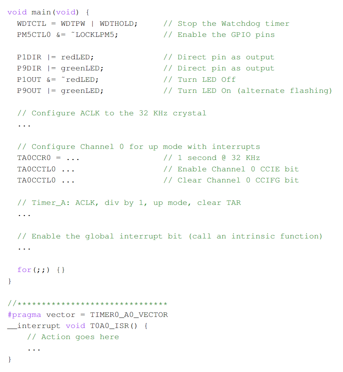 Solved 4.2 Timer's Up Mode with Interrupt In this part, | Chegg.com