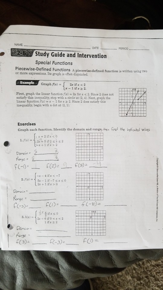 2 6 Study Guide And Intervention Special Functions Answers Study Poster