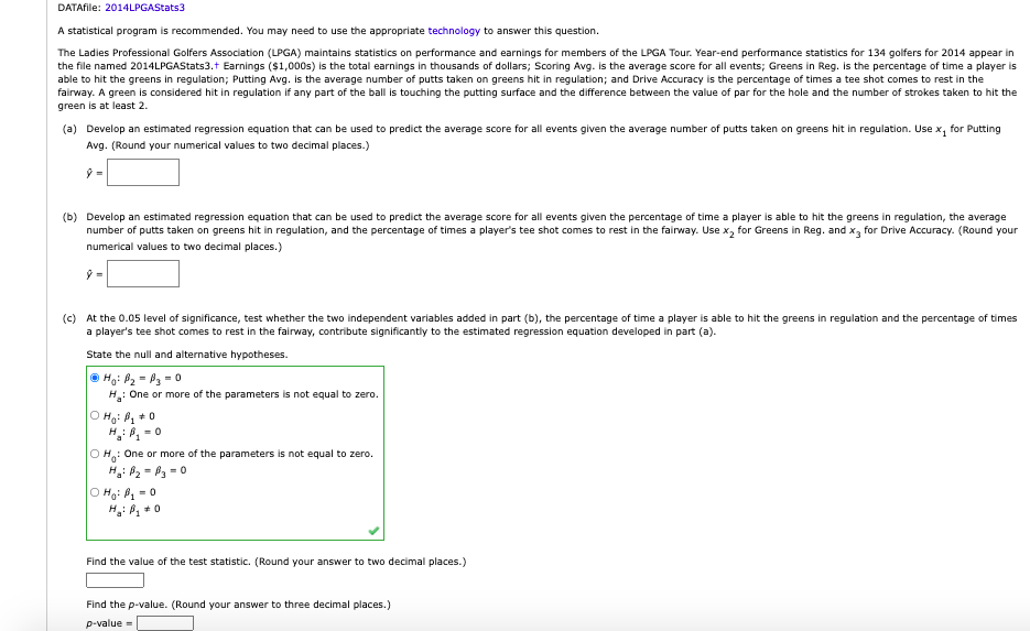 DATAfile 2014LPGAStats 3 A statistical program is