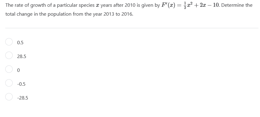 Solved The rate of growth of a particular species x years | Chegg.com