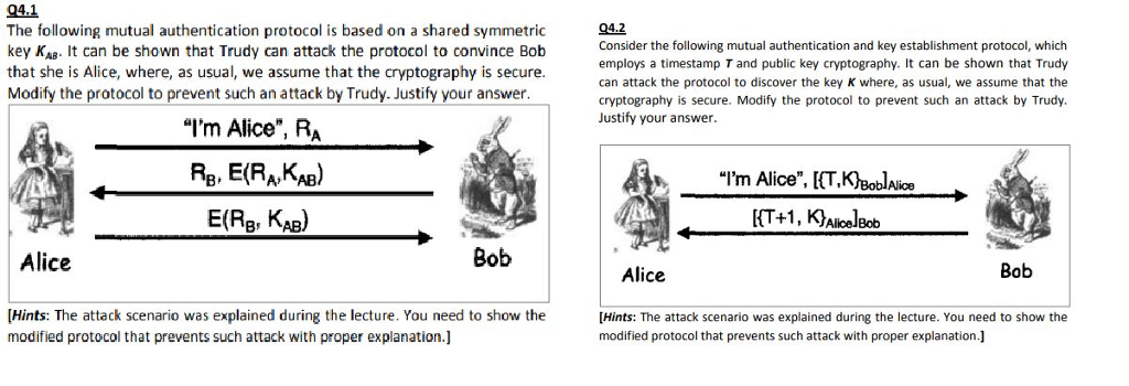 Solved 94.1 The Following Mutual Authentication Protocol Is | Chegg.com