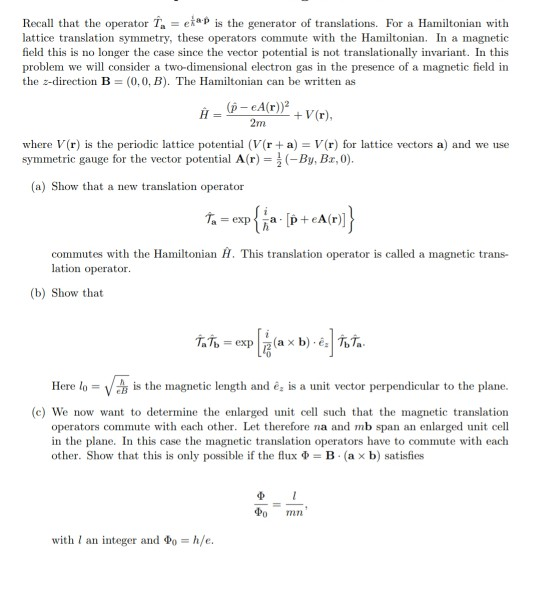 Solved Recall That The Operator T Ekap Is The Generato Chegg Com