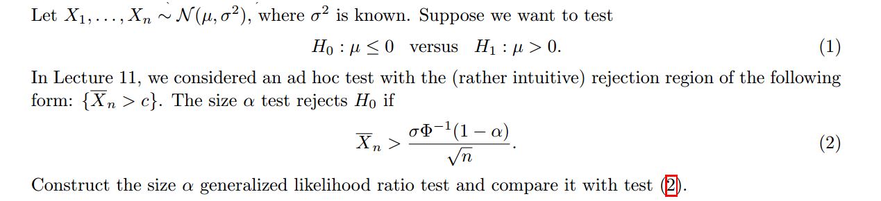 Solved Let X1,…,xn∼n(μ,σ2), Where σ2 Is Known. Suppose We 