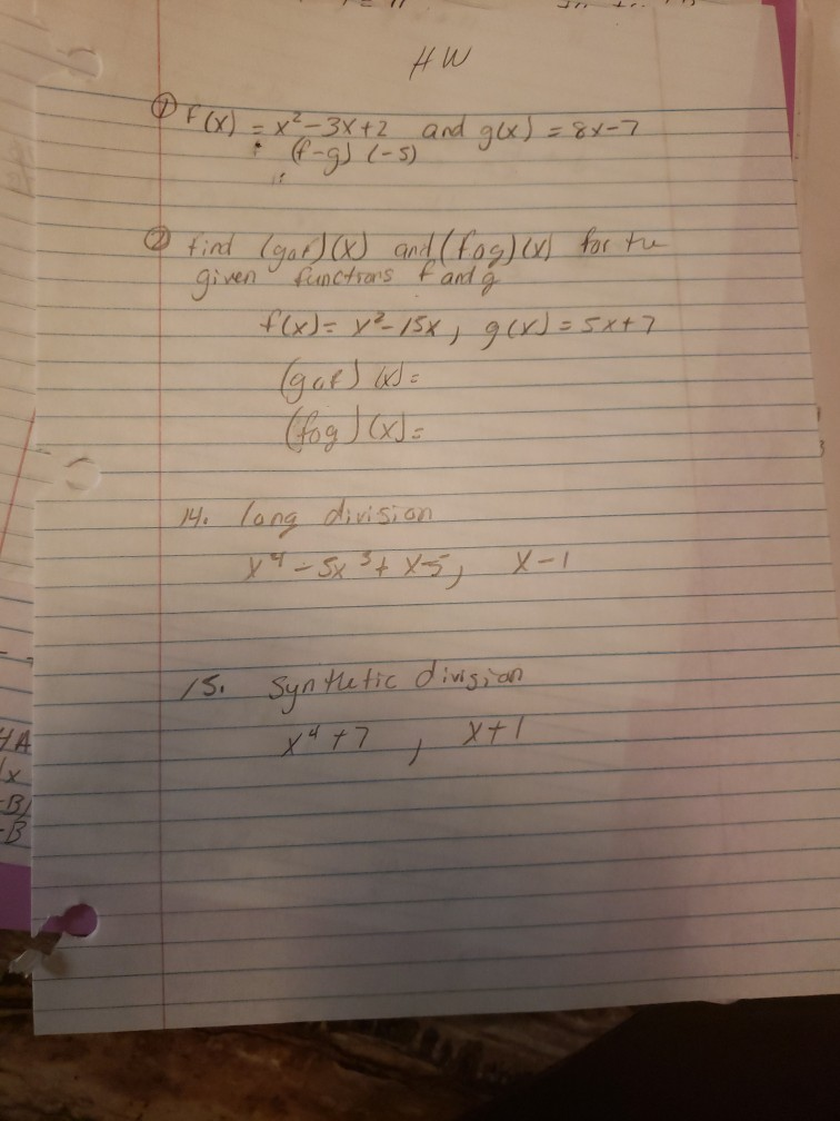 Solved Hw P X X 3x 2 And Gix 7 F G S And Chegg Com