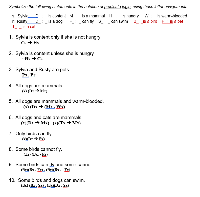 Solved Symbolize The Following Statements In The Notation Of | Chegg.com