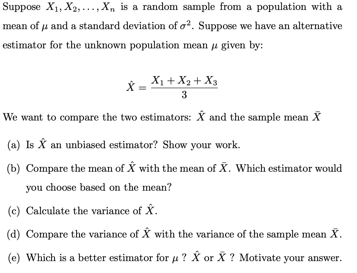 Solved Suppose X1,X2,…,Xn Is A Random Sample From A | Chegg.com