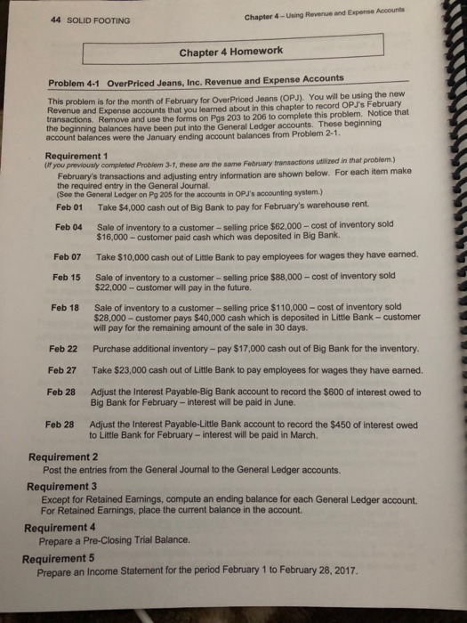 Solved 44 SOLID FOOTING Chapter 4Using Revenue and Expense