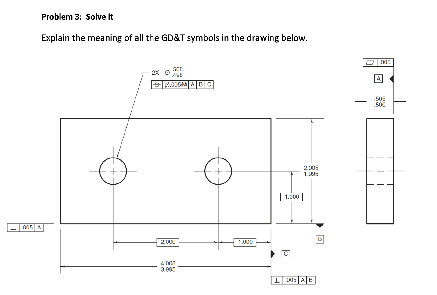 Solved Explain the meaning of all the GD\&T symbols in the | Chegg.com