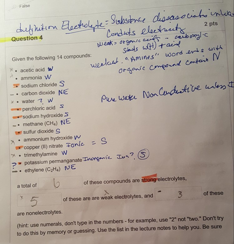 Solved False hetim 2 pts Question 4 Given the following 14 Chegg