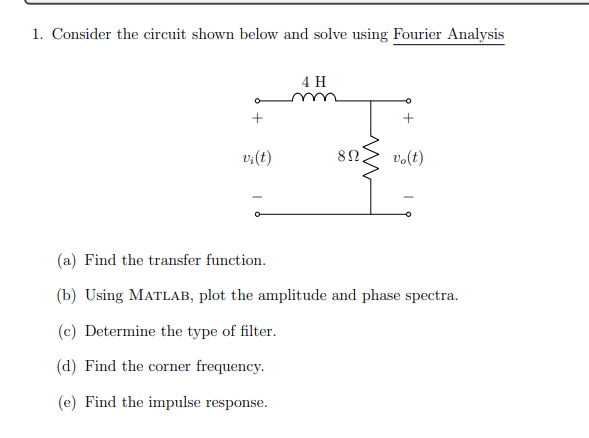 Solved 1. Consider the circuit shown below and solve using | Chegg.com
