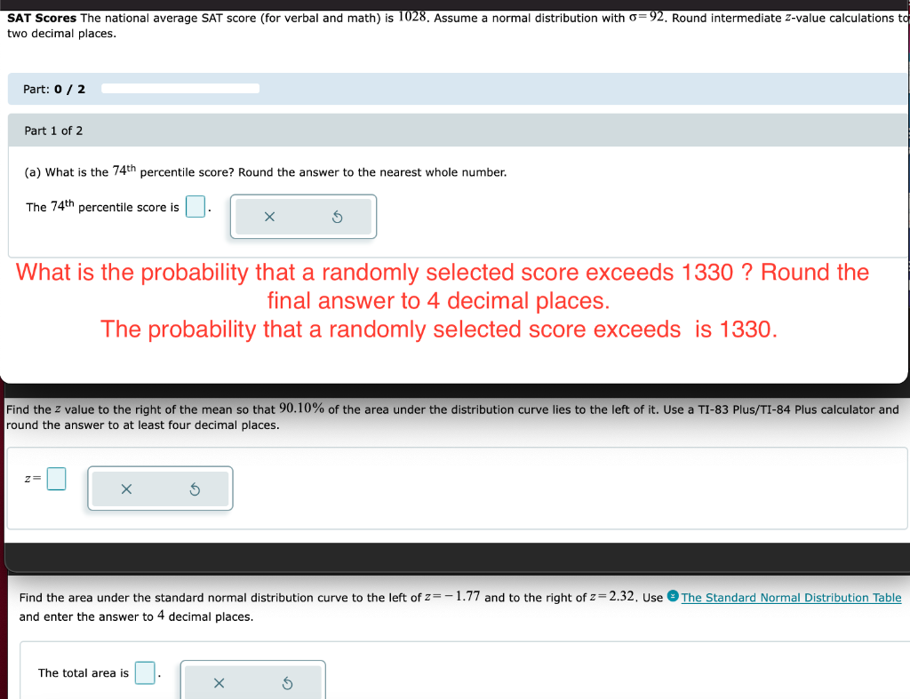 Solved SAT Scores The national average SAT score (for verbal