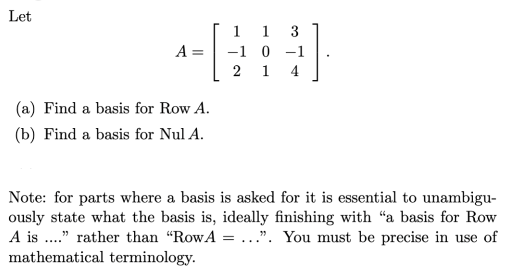 Solved Let \\[ A=\\left[\\begin{array}{ccc} 1 & 1 & 3 \\\\ | Chegg.com