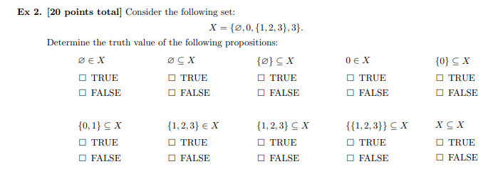 Solved Ex 2. [20 points total] Consider the following set: X | Chegg.com
