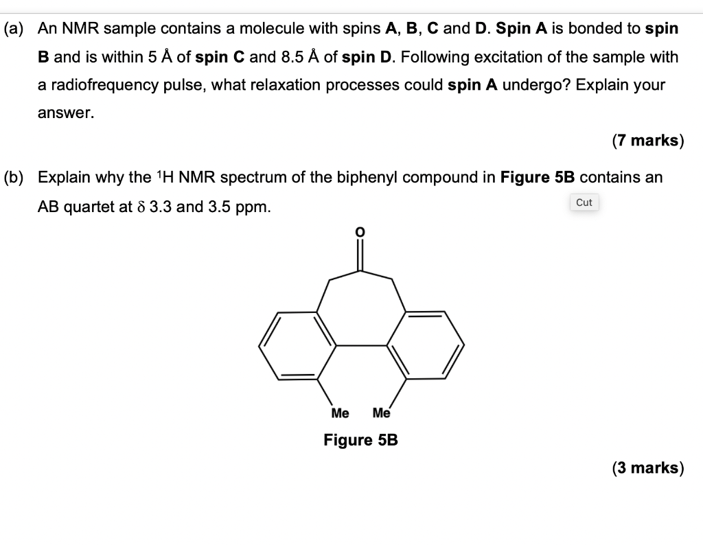 Solved An NMR sample contains a molecule with spins A, B, C | Chegg.com