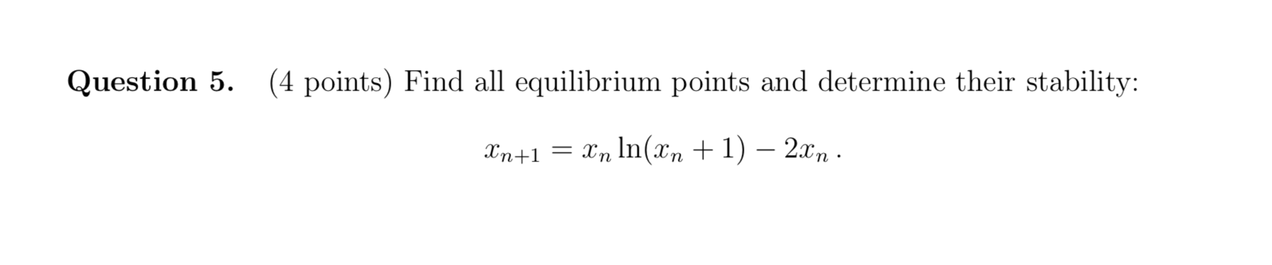 Solved Question 5. (4 points) Find all equilibrium points | Chegg.com