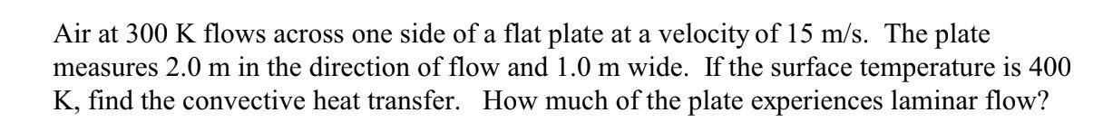 Solved Air at 300 K flows across one side of a flat plate at | Chegg.com