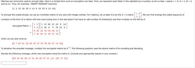 Solved numbers in the form of a mutrix wash two rows wing Chegg